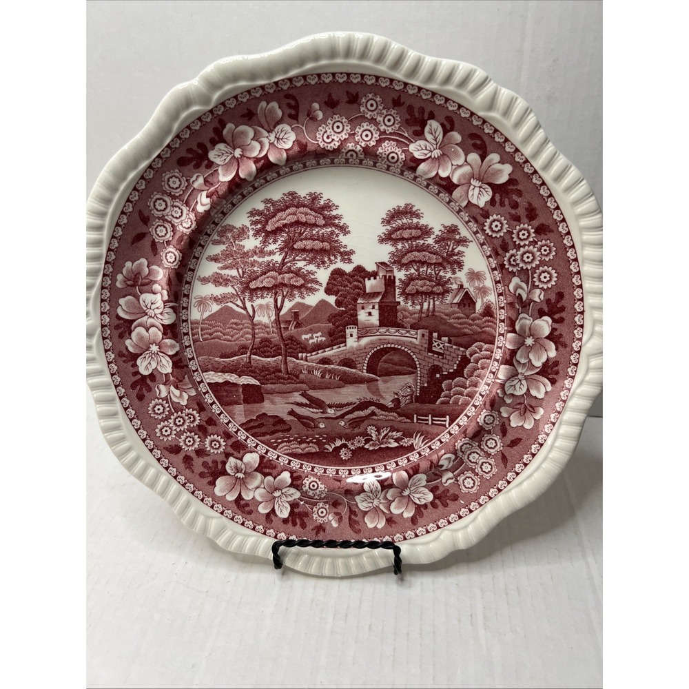 Copeland Spode's Tower Dinner plate 10.5" Pink/Red